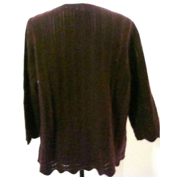 NWT New Womens XL 1X Ryllace Plus 100% Cashmere Sweater Dark Red Scalloped Soft - Picture 4 of 5